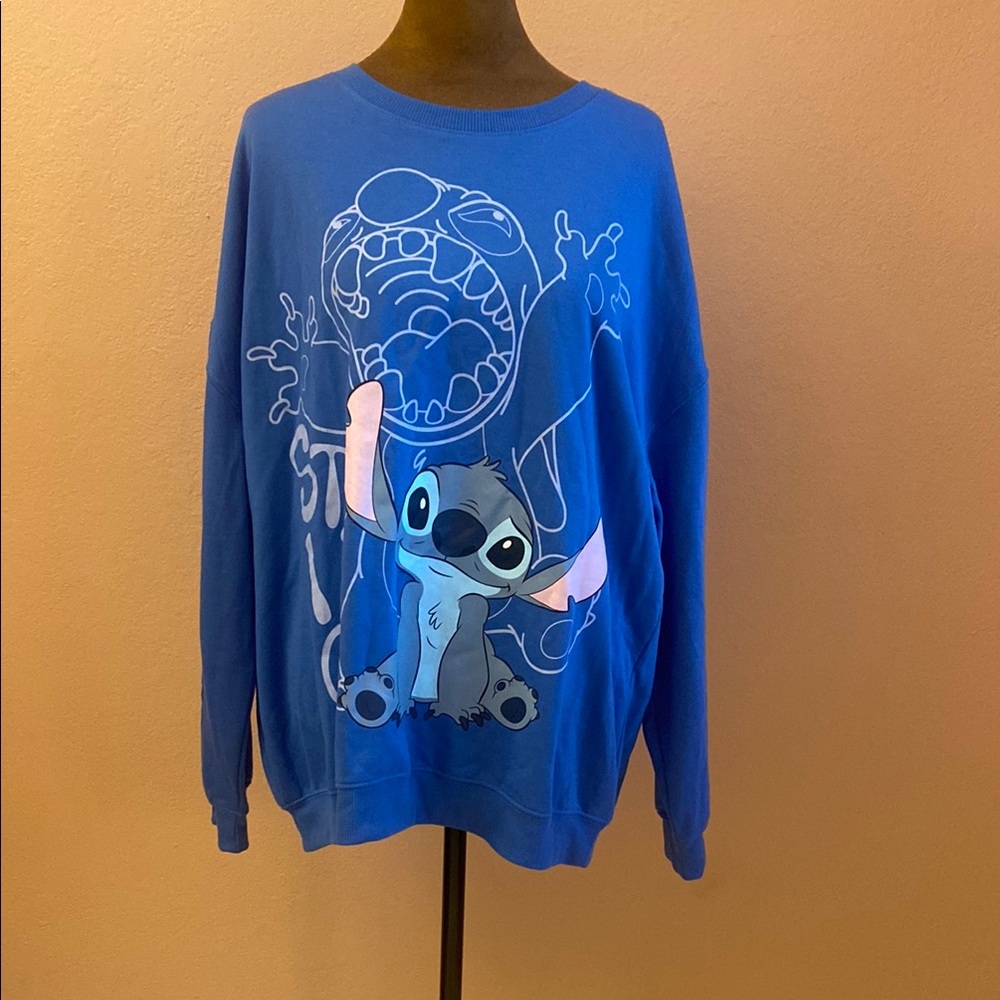 DISNEY STITCH Blue Stitch Graphic Sweatshirt